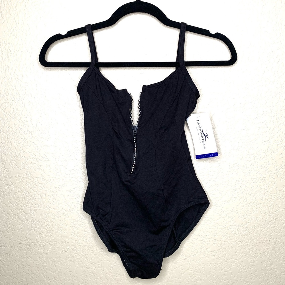 Motionwear Black Rhinestone Dance Leotard